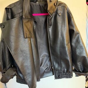 REVOLVE Black Textured Faux Leather Jacket